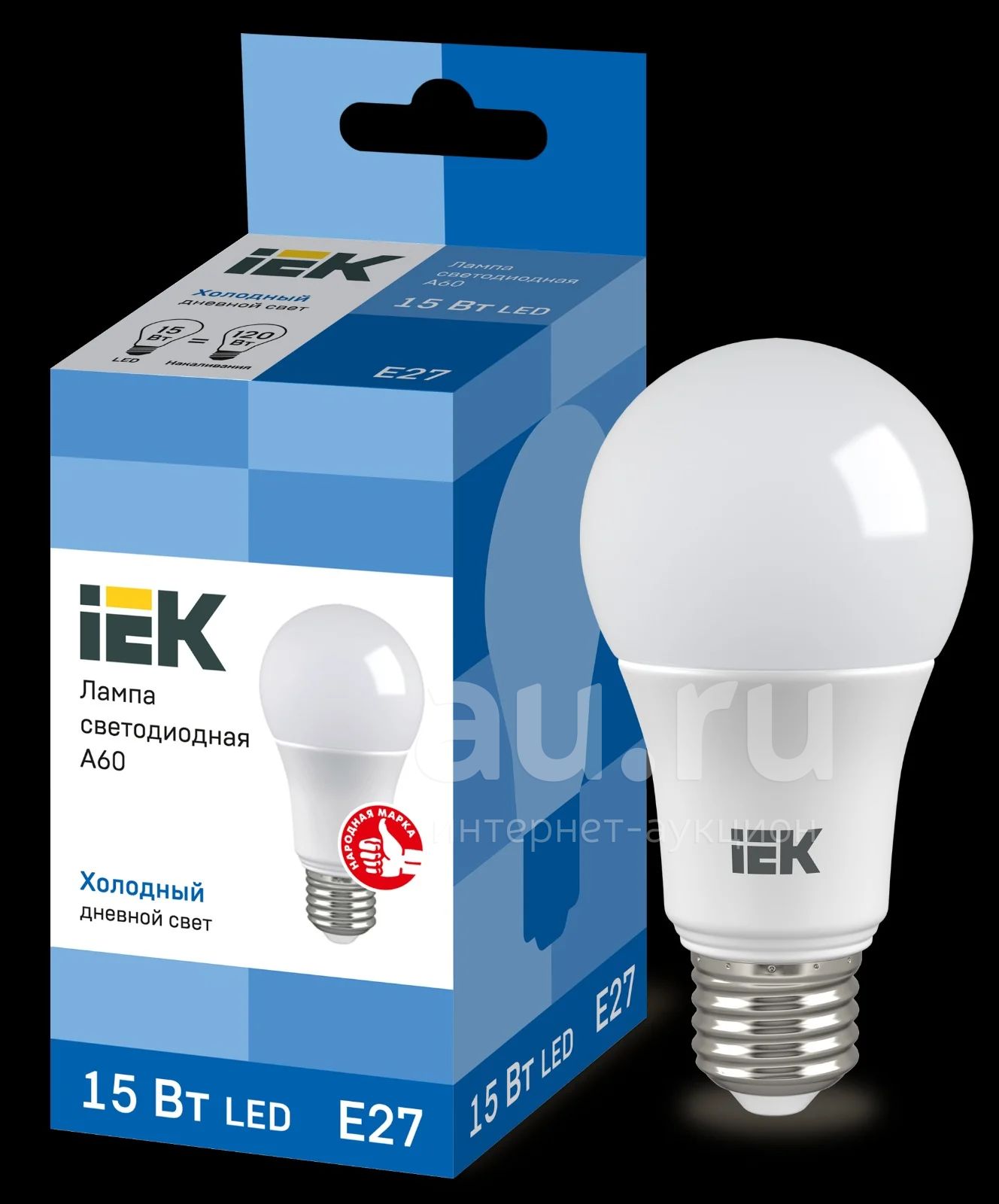 Лампа светодиодная IEK A60 (15 Вт / 1350 Лм / 6500 К / E27) Холодный  дневной свет (Лампочка) — купить в Красноярске. Состояние: Новое. Лампочки  на интернет-аукционе Au.ru