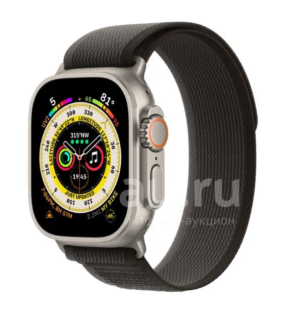 Смарт-часы Apple Watch Ultra 49mm Titanium, Black/Gray Trail Loop M/L ...