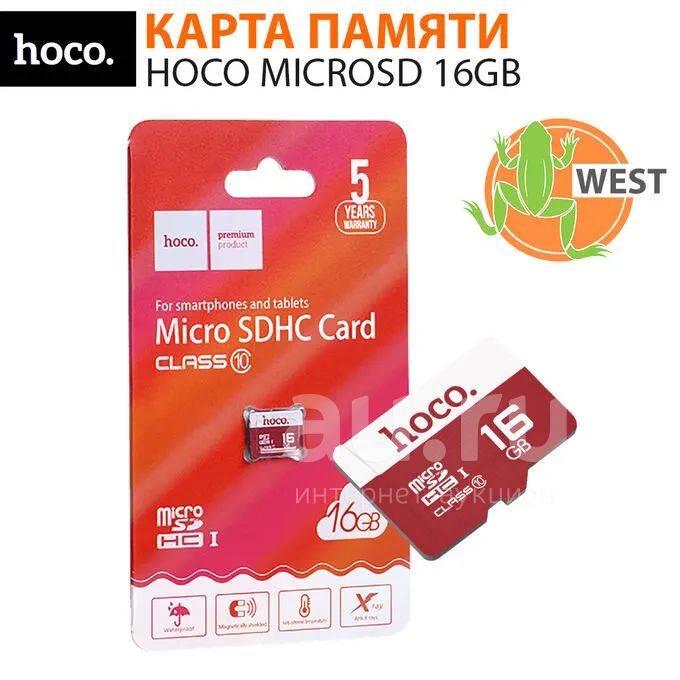 Карта памяти MicroSD 16 GB Hoco (Class 10) — купить в Красноярске ...