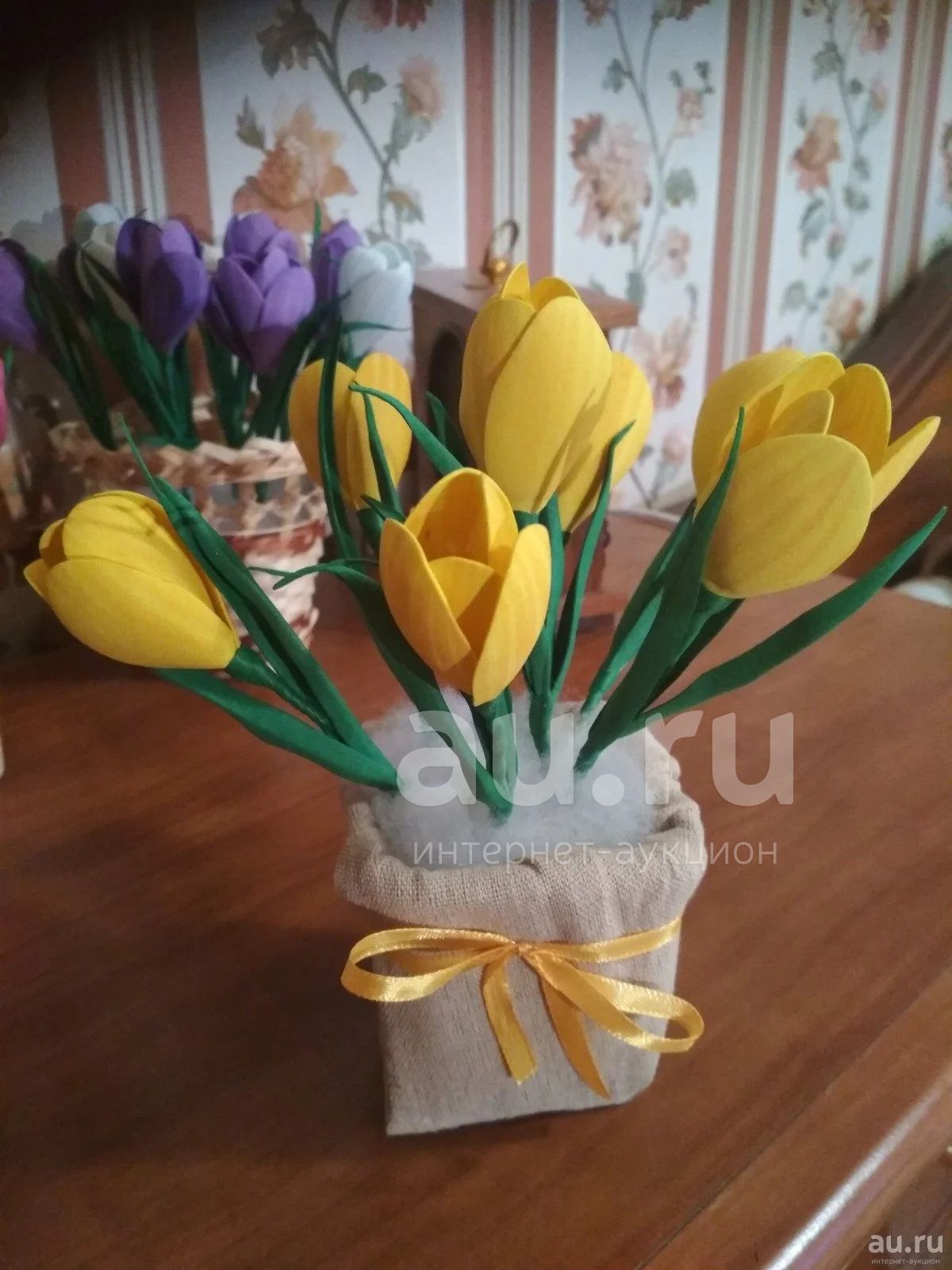 Крокусы из фоамирана желтые — купить в Красноярске. Цветы из ткани на ...