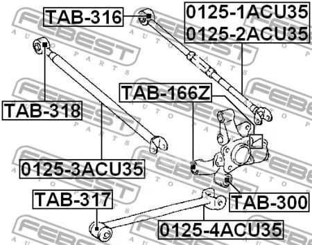 Сайлентблок задней цапфы плавающий TAB-166Z FEBEST — купить в ...