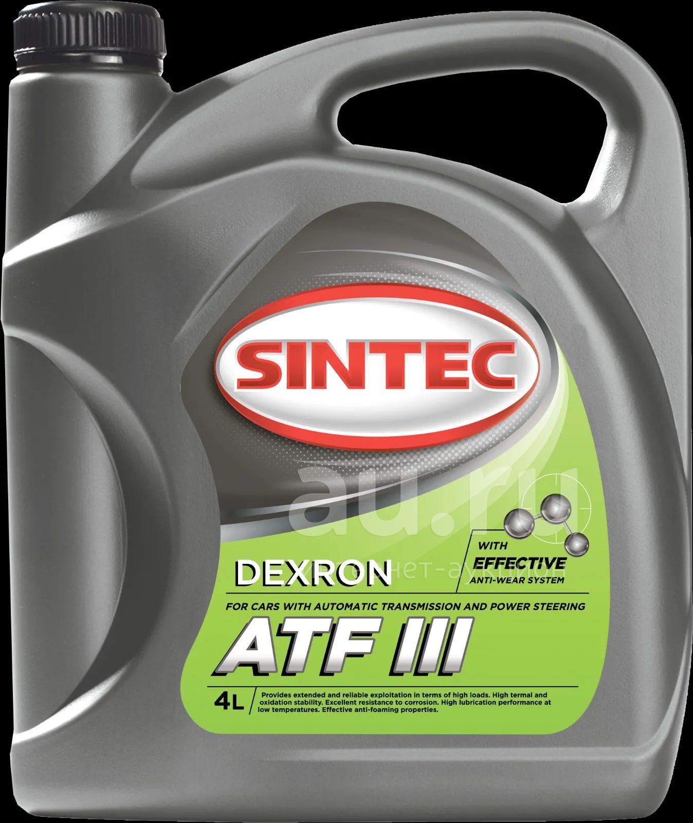 Трансмиссионное масло для АКПП и ГУР Sintec ATF III Dexron, 4л ...