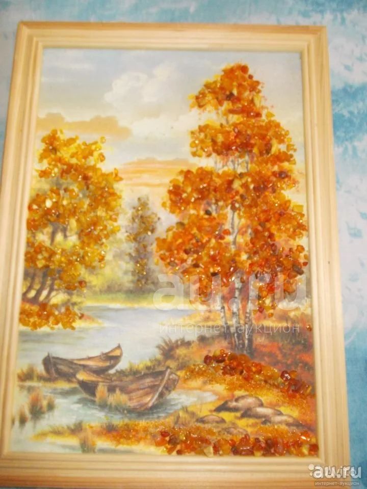 Картина с натуральным янтарем 24*33 см — купить в Красноярске. Картины ...