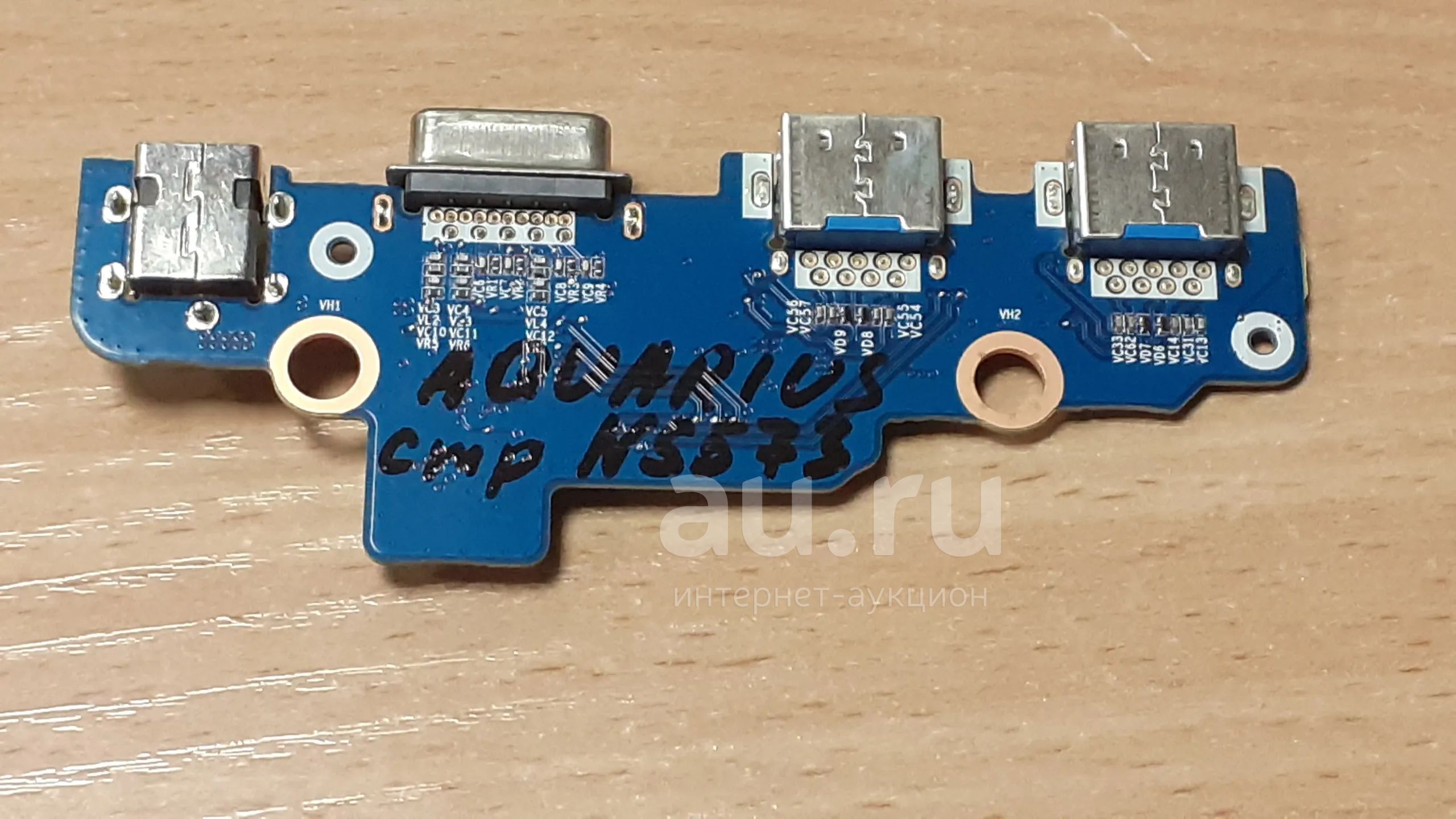 Разъем питания + 2 USB порта. Плата для ноутбука Aquarius NS573 ...