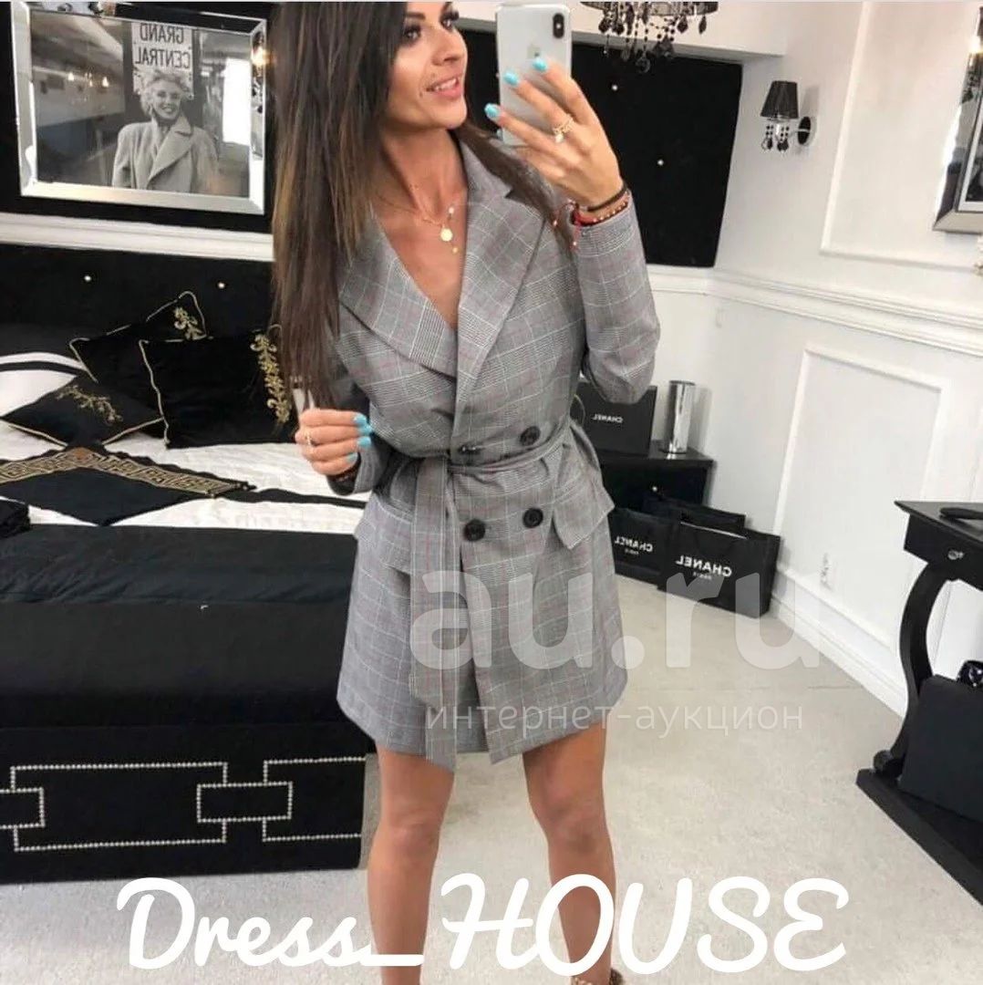 Missguided - Pinstripe Wrap Blazer Dress Grey Vestido de blazer, Ideias fashion,