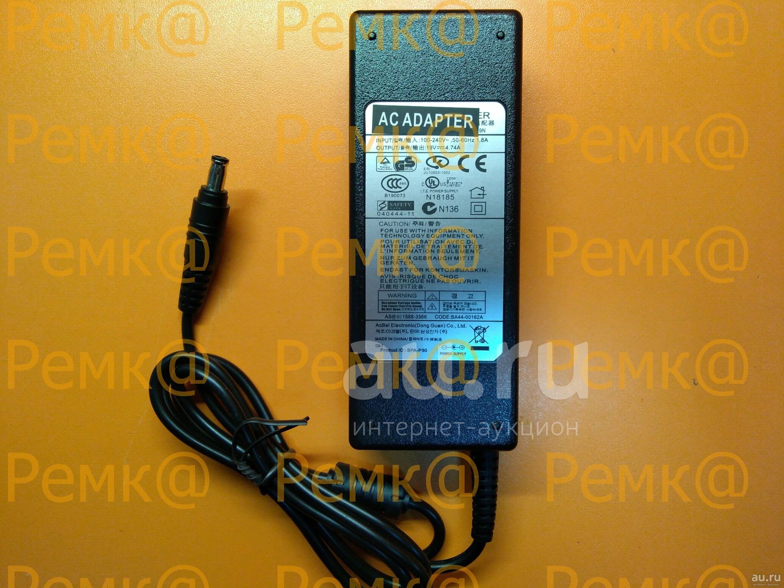 Блок питания для ноутбука samsung 19V 4.74A 90w коннектор 5.5x3.0mm. С ...