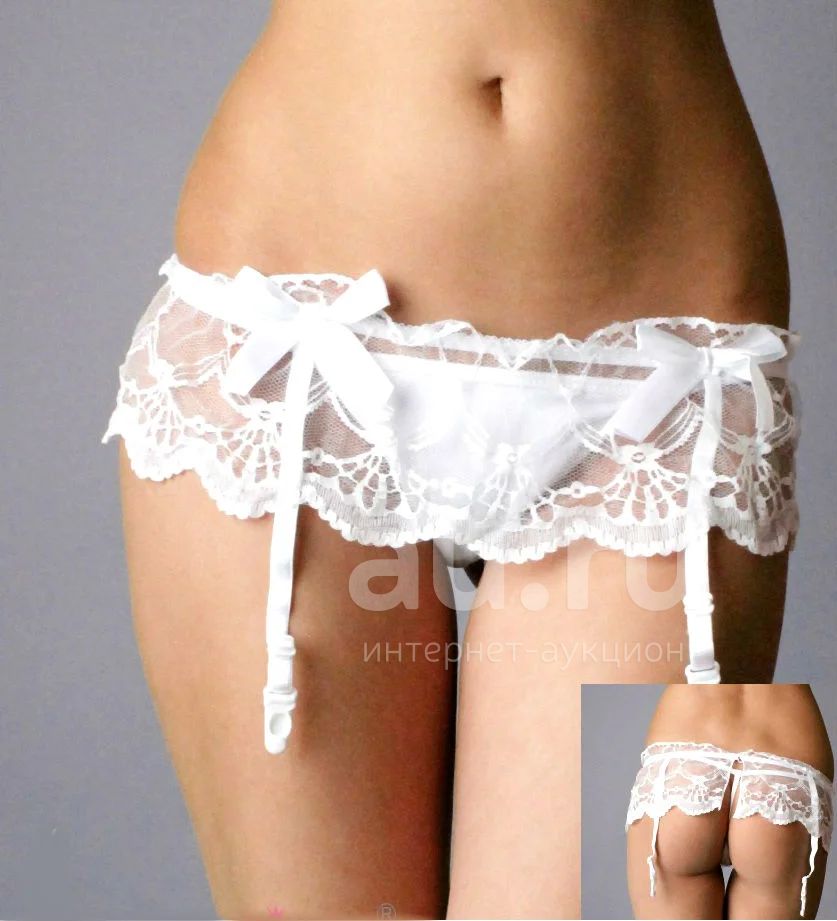 Пояс для чулок и стринги кружевные, XL, черные 330514 - Soft Line collection - Пояса для чулок - Купить