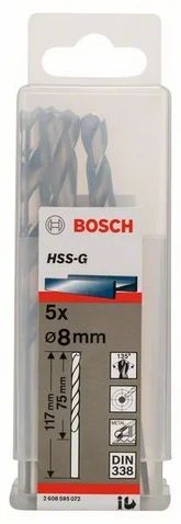 Лот: 7378347. Фото: 1. Сверло по металлу Bosch 8 x 75... Расходные материалы, сменные насадки