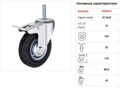 Лот: 11299326. Фото: 1. SCtb42 - Промышленное колесо 100... Другое (строительство и ремонт)