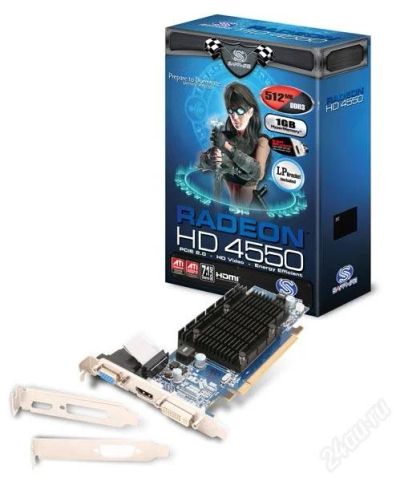Лот: 1231586. Фото: 1. Видеокарта Radeon HD 4550 (с пассивным... Видеокарты