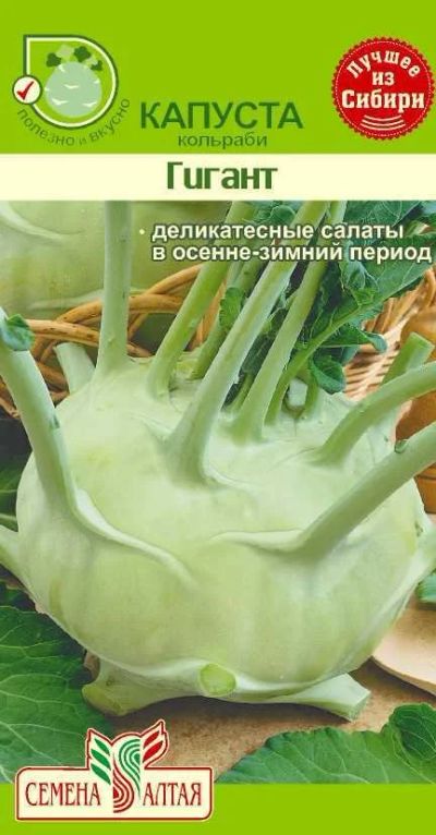 Лот: 11017398. Фото: 1. Семена капусты кольраби "Гигант... Овощи