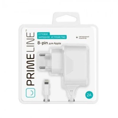 Лот: 7032799. Фото: 1. СЗУ Prime Line 8-pin для Apple... Зарядные устройства, блоки питания, адаптеры сетевые для смартфонов