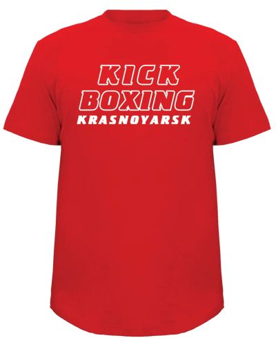 Лот: 3463879. Фото: 1. Футболка красная Kickboxing Krasnoyarsk. Футболки, поло