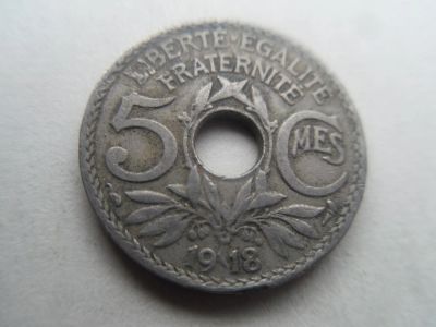 Лот: 10418988. Фото: 1. Франция 5 сантимов 1918. Европа
