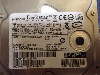 Лот: 9029527. Фото: 1. 1 Жесткий диск HDD 500GB (500гб... Жёсткие диски (HDD)