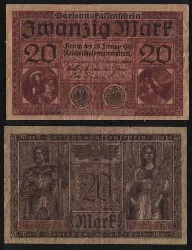 Лот: 25806768. Фото: 1. Банкнота Германии 20 марок 1918. Германия и Австрия