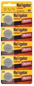 Лот: 12949262. Фото: 1. Батарейка Navigator 94765 CR2032... Батарейки, аккумуляторы, элементы питания