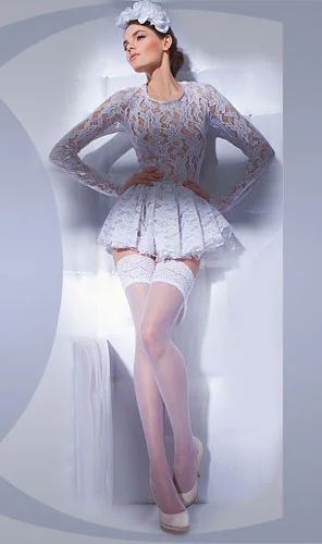 Лот: 7032231. Фото: 1. Чулки белые свадебные арт.1. Колготки, чулки