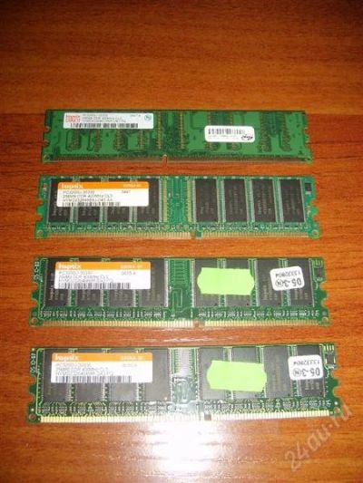Лот: 2242586. Фото: 1. 4 планки памяти DDR по 256Mb PC3200... Оперативная память
