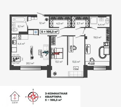 Лот: 21101131. Фото: 1. Продажа Квартира Абакан, Авиаторов... Квартиры, студии