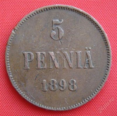 Лот: 1529999. Фото: 1. (№23) 5 пенни 1898 (Великое княжество... Россия до 1917 года