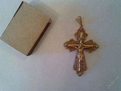 Лот: 1334664. Фото: 1. Золотой крест большой 585 проба. Цепочки