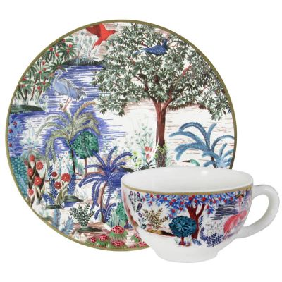 Лот: 24934876. Фото: 1. Набор чайных пар Gien Le Jardin... Кружки, стаканы, бокалы