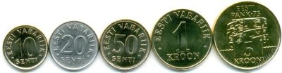 Лот: 5710510. Фото: 1. Эстония.Набор монет 1994 - 2006... Наборы монет