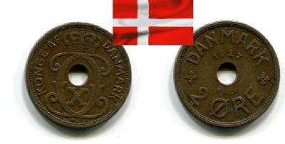 Лот: 18953112. Фото: 1. Дания 2 эре 1927. Европа