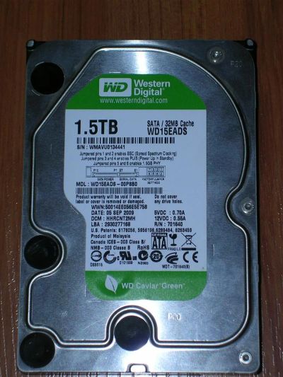 Лот: 3322911. Фото: 1. 1.5T WD15EADS. Жёсткие диски (HDD)