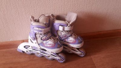 Лот: 9675783. Фото: 1. Ролики детские раздвижные р-р... Роликовые коньки, скейтборды, самокаты