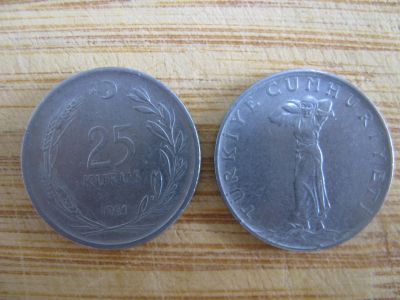 Лот: 21082453. Фото: 1. Монеты Азии. Турция 25 куруш 1961... Ближний восток