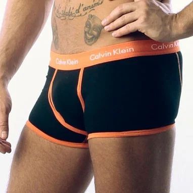 Лот: 3238415. Фото: 1. мужские трусы Calvin Klein оранжево-черные. Нижнее бельё, плавки, шорты для плавания