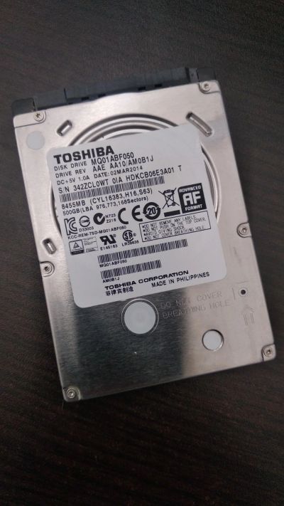 Лот: 12281857. Фото: 1. Toshiba MQ01ABF050 500 Gb Для... Жёсткие диски (HDD)