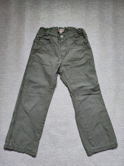 Лот: 19397236. Фото: 1. Брюки зеленые в полоску с х/б... Брюки, шорты, джинсы