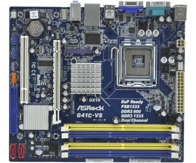 Лот: 12194415. Фото: 1. Материнская плата ASRock G41C-VS... Материнские платы