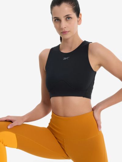 Лот: 23043311. Фото: 1. Топ бра спортивный Reebok, Черный. Другое (спортивная одежда)