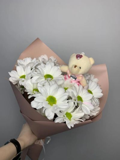 Лот: 25304314. Фото: 1. Букет-комплимент из хризантем... Свежие цветы