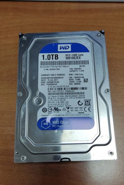 Лот: 20816843. Фото: 1. 1 ТБ Жесткий диск WD Blue WD10EZEX. Жёсткие диски (HDD)