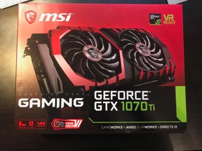 Лот: 10965341. Фото: 1. 8GB MSI GeForce GTX 1070 Ti gaming... Видеокарты