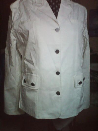 Лот: 4827230. Фото: 1. пиджак белый ,чистый хлопок.стрейч... Пиджаки, жилеты