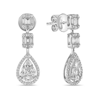 Лот: 24686672. Фото: 1. Серьги с бриллиантами. Серьги, каффы