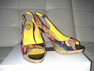 Лот: 3320346. Фото: 1. босоножки яркие из текстиля (размер... Босоножки