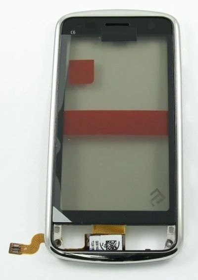 Лот: 12056564. Фото: 1. Тачскрин Nokia C6-01 в сборе Серебро... Дисплеи, дисплейные модули, тачскрины