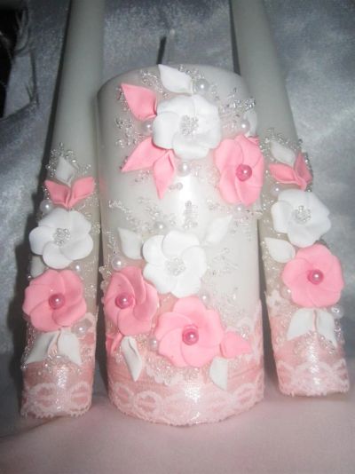 Лот: 3292587. Фото: 1. свадебный семейный очаг розовый. Лепка из полимерной глины