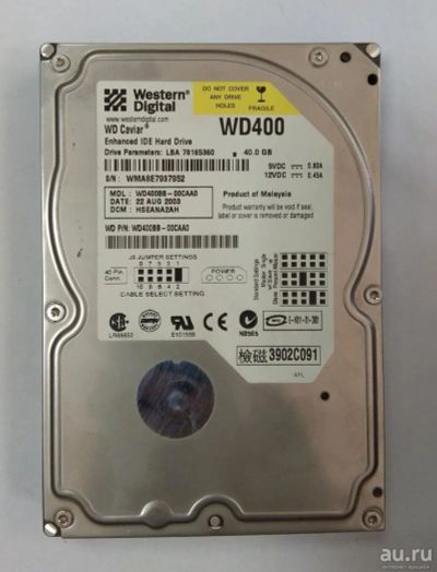 Лот: 9799604. Фото: 1. Жесткий диск WD400BB 40 Гб / 2МБ... Жёсткие диски (HDD)