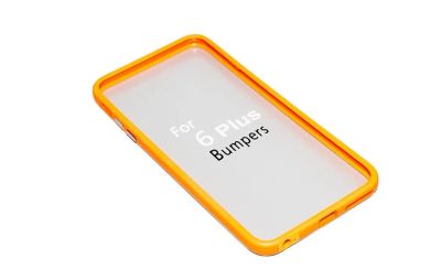 Лот: 8988133. Фото: 1. Бампер iPhone 6 Plus оранжевый... Чехлы, бамперы