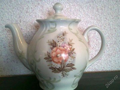 Лот: 2629040. Фото: 1. Чайник.Фарфор. 1 литр. Кружки, стаканы, бокалы