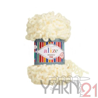 Лот: 18448241. Фото: 1. Пряжа Ализе Пуффи Файн Alize Puffy... Ткани, нитки, пряжа