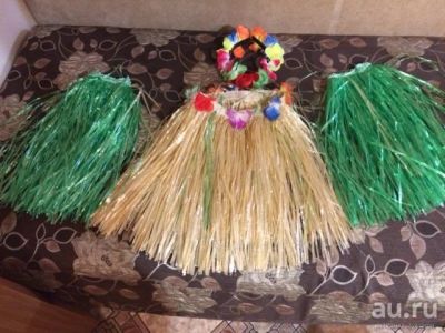 Лот: 11947514. Фото: 1. Гавайский костюм (юбка, нарукавники... Взрослые карнавальные костюмы